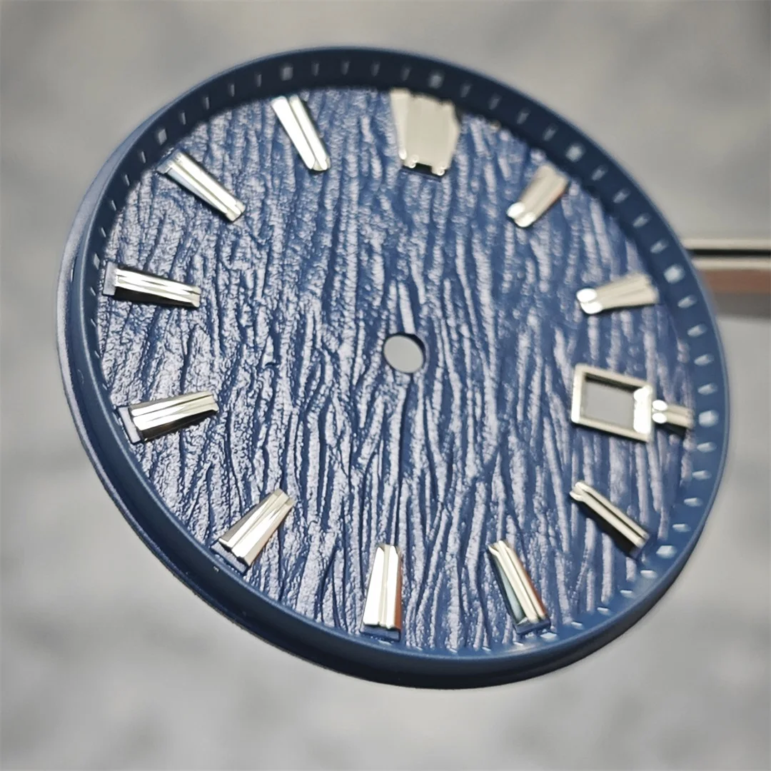 Watch Dial Accessories Watch Face Accessories 33.5mm Watch Dial Tianshu White Birch Texture Surface with Single Date Watch Faces Replace Accessories for NH35 NH36 Movement