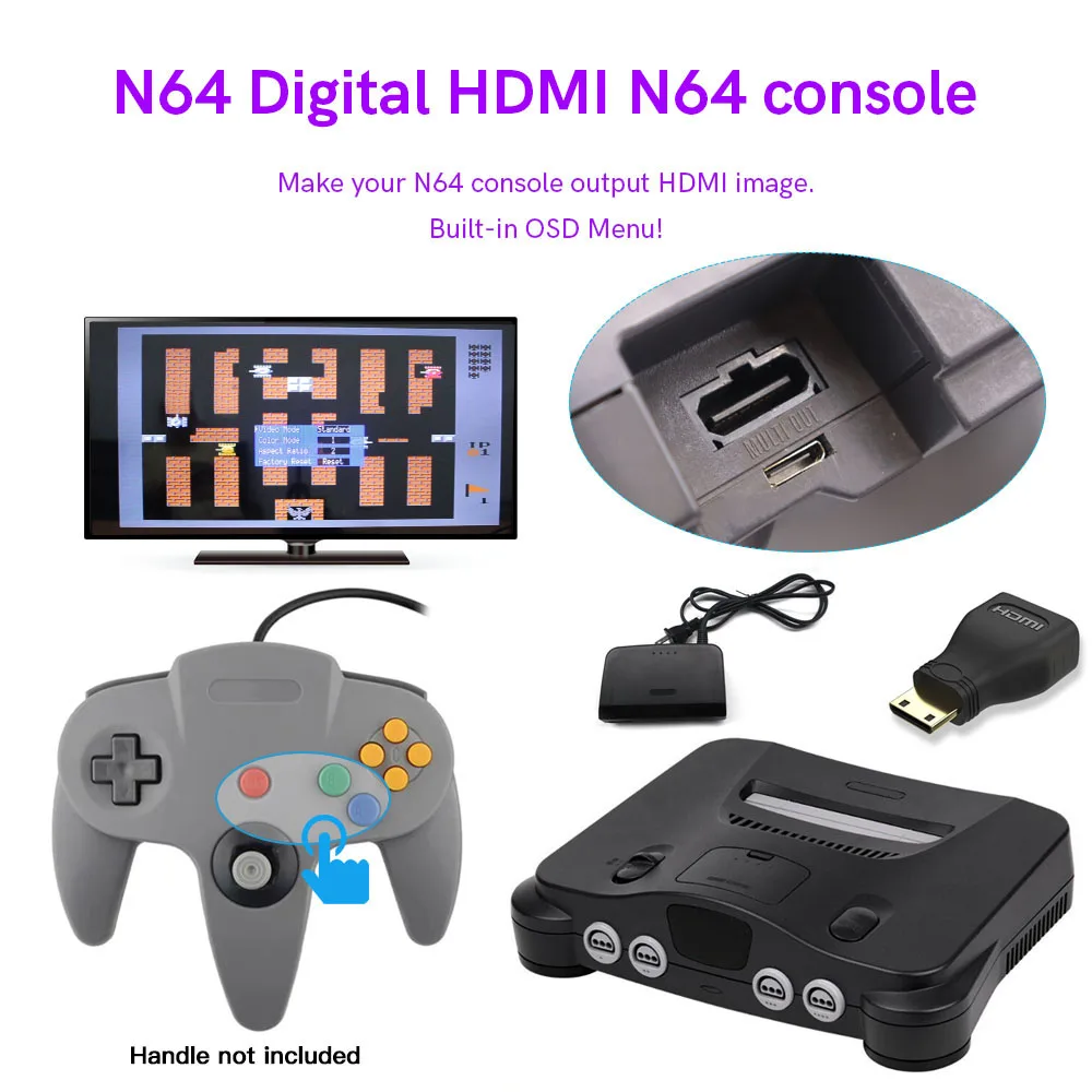 

Hispeedido N64Digital HDMI-Compatible Mod Game Console Retrofit N64 HDMI-Compatible Console