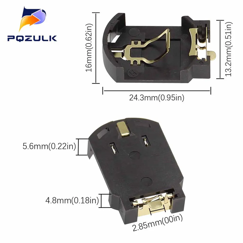 ボタン電池ソケットホルダー、収納ケースボックス、金メッキパッチ、バッテリーオーガナイザー、3v、cr2032、CR2025、BS-10、BS-8、5個  - AliExpress