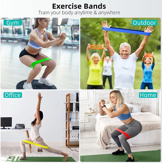 5Pcs/Set Yoga Resistance Rubber Bands Bodybuilding Elastic Bands Pilates Exercise Workout Bands Expander Belt Fitness Equipment 6