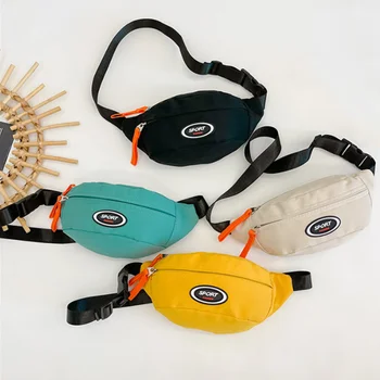 Cute Children Waist Bag High Quality Canvas Belt Bags Designer Crossbody Chest Bag Female Solid Fanny Pack Hip Purse 1