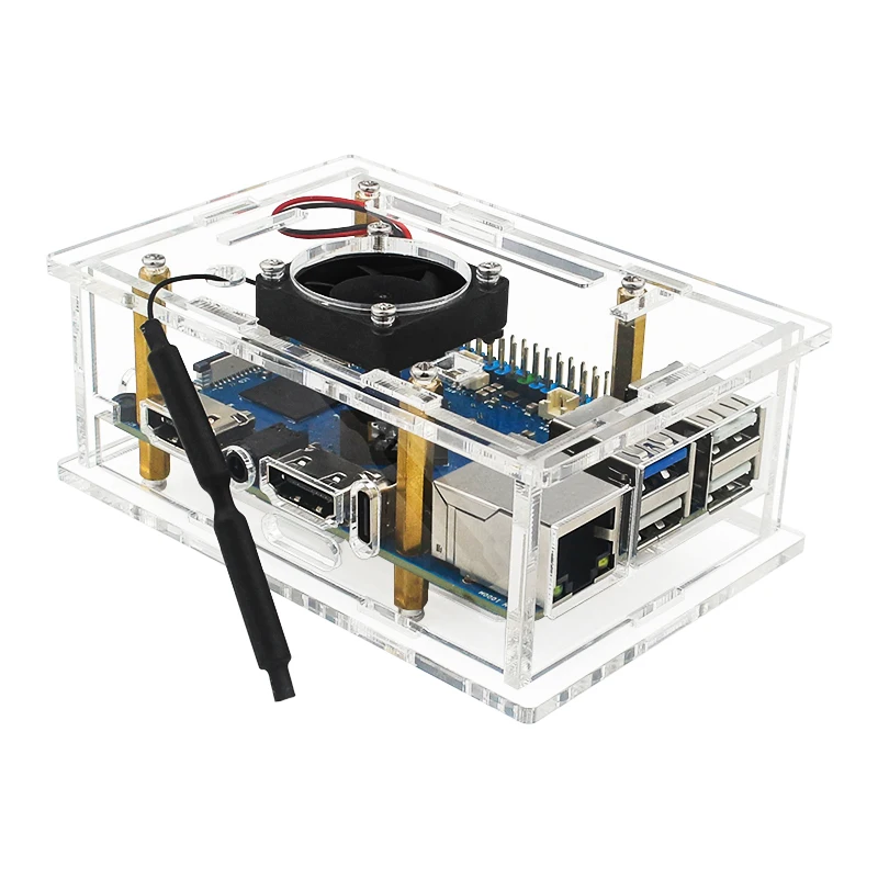 Orange Pi 5 Pro Acrylic Case Transparent Shell Protective Box Optional Cooling F