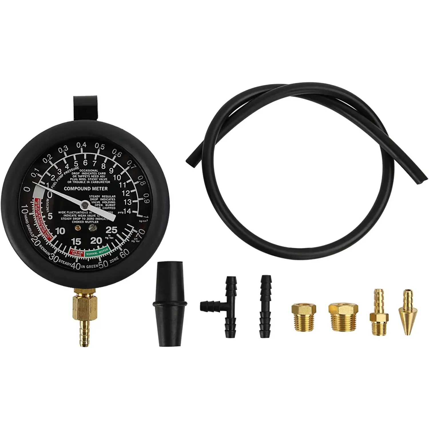 Vacuum Pump Kit Vacuum Pressure Gauge Car Vacuum and Fuel Pump Tester Leak Carburetor Pressure Diagnostics