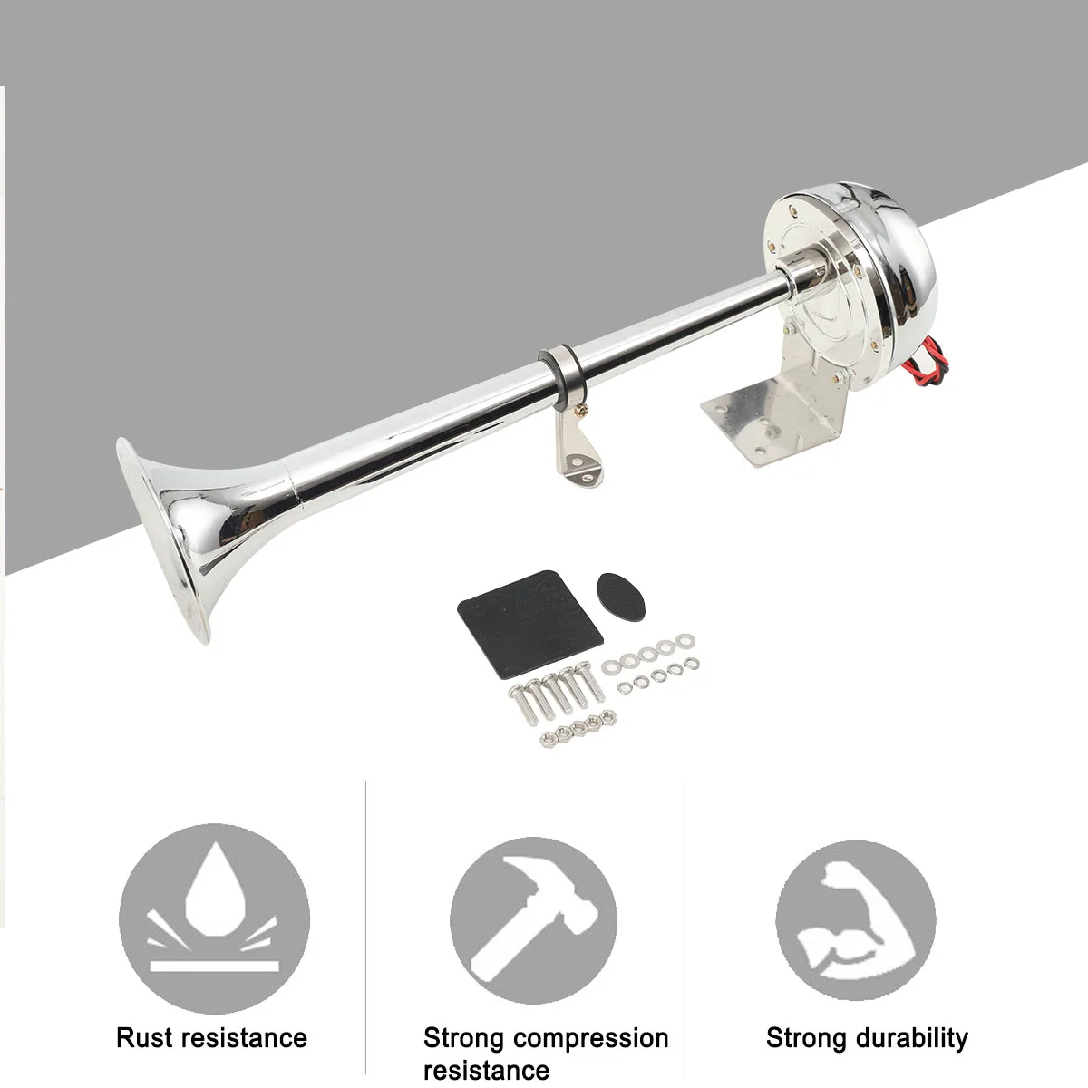 12V 328DB Einzelrohr-Hupe aus 304 Edelstahl Hoch-/Toneinstellung für Marine Edelstahl-Einzelhorn Segelyacht Auto LKW – Detail 6