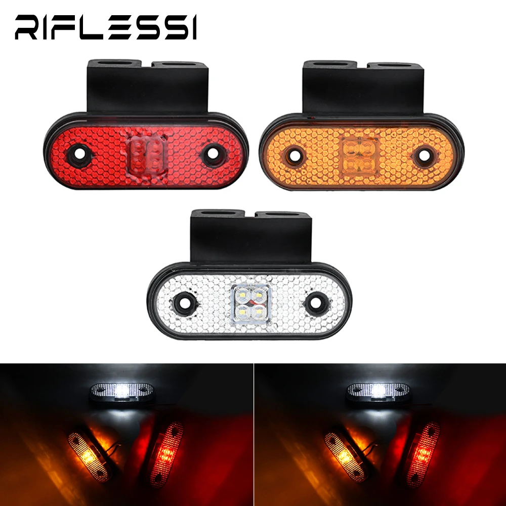 10 x LED Truck Lights 24V Reflector Turn Signal Trailer Clearance Amber White Red Van Tractor Lorry Side Marker |