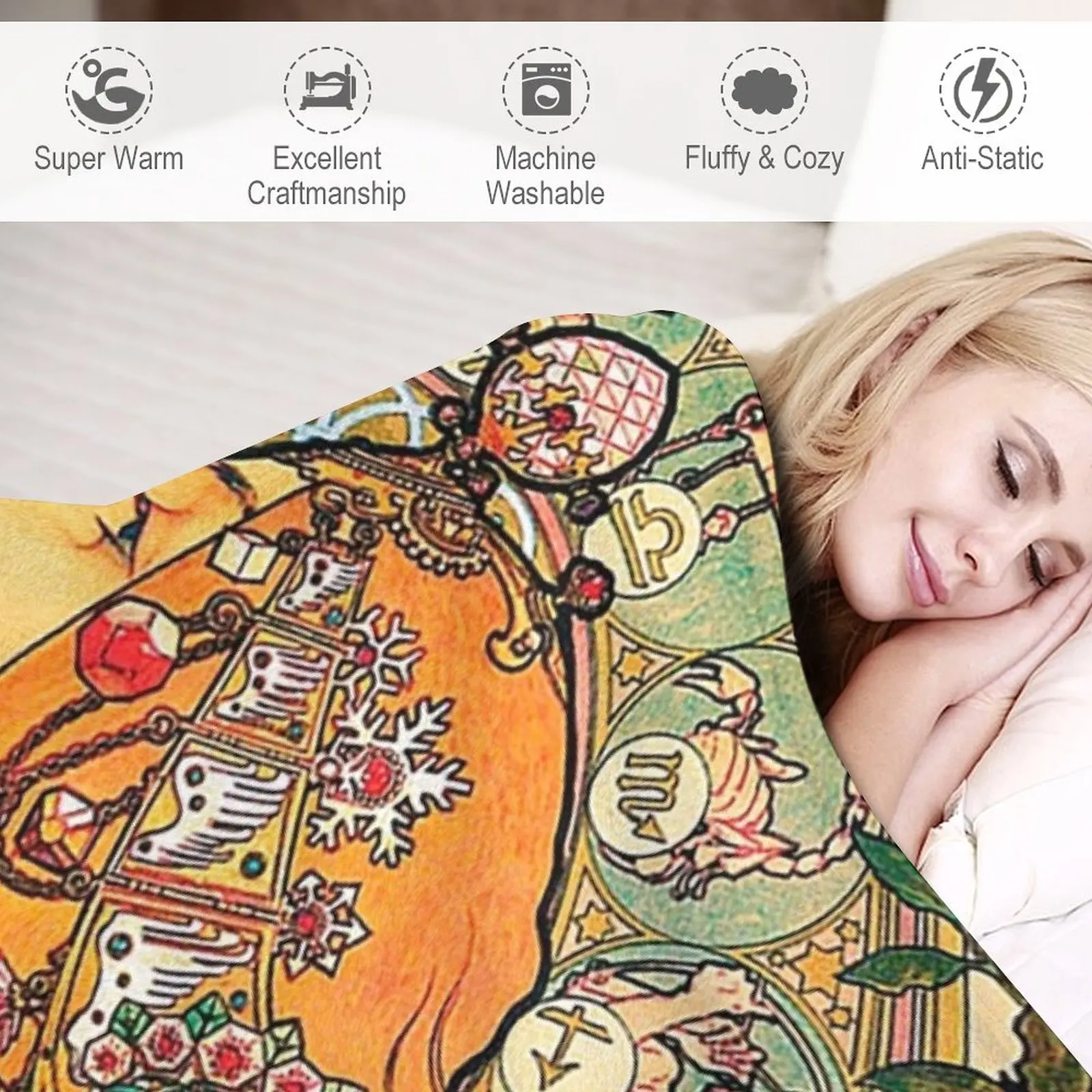 HD. Zodiac Alphonse Mucha (1896) �� ��ȭ�� ������ ���, ���� �ε巯�� ���, ���� ���, �� ��° ����