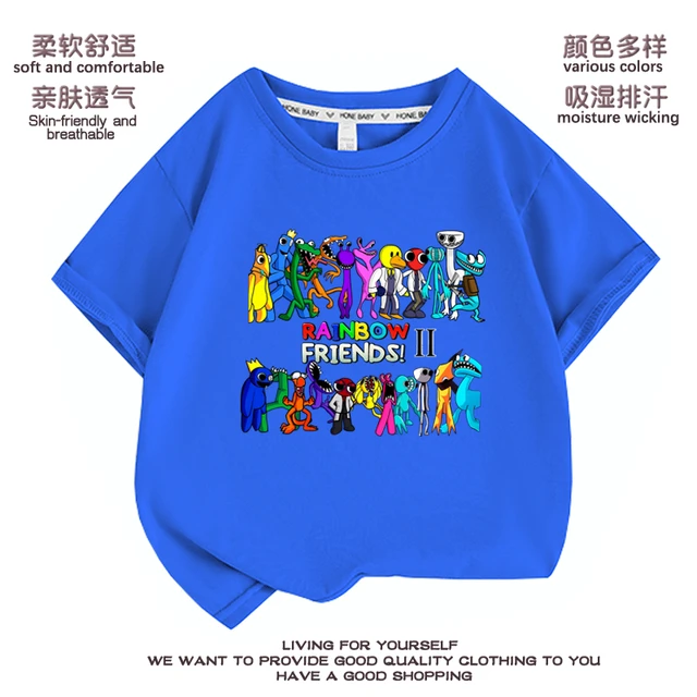 Camisa Camiseta Rainbow Friends Blue Azul Laranja Orange