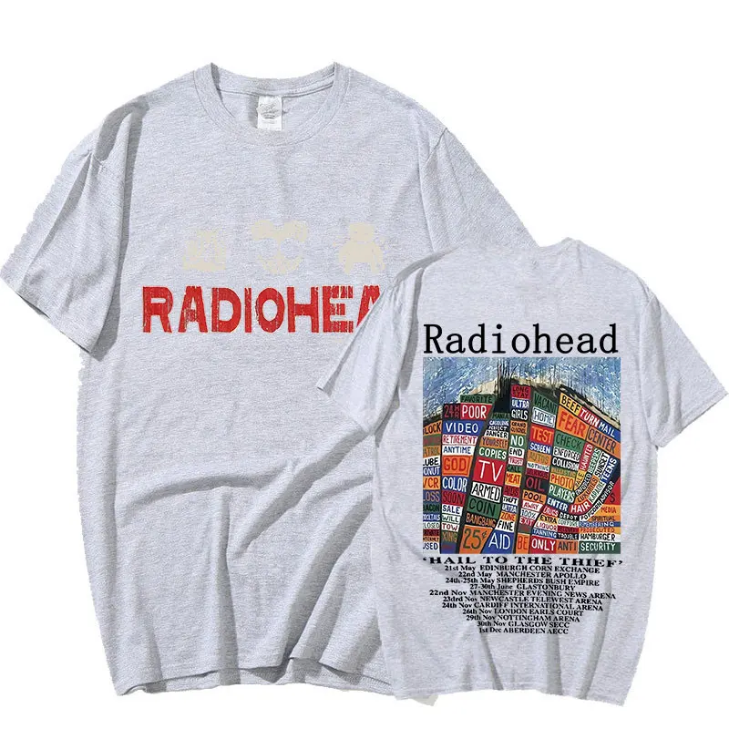 Radiohead Vintage Print T Shirt Men's Oversized 100% Cotton