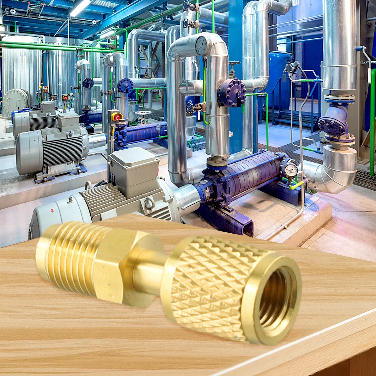 Female 5/16 X M1/4SAE Adapter Gold 1PCS Brass Easy To Install For Air Conditioning Systems For R410 R32 R22 Useful New
