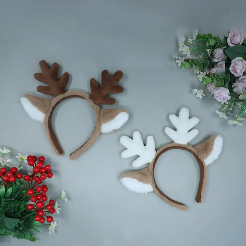Christmas Head Hoop Cute Christmas Headband Comfortable Fix Hair  Attractive Xmas Cute Animal Deer Horn Hair Hoop