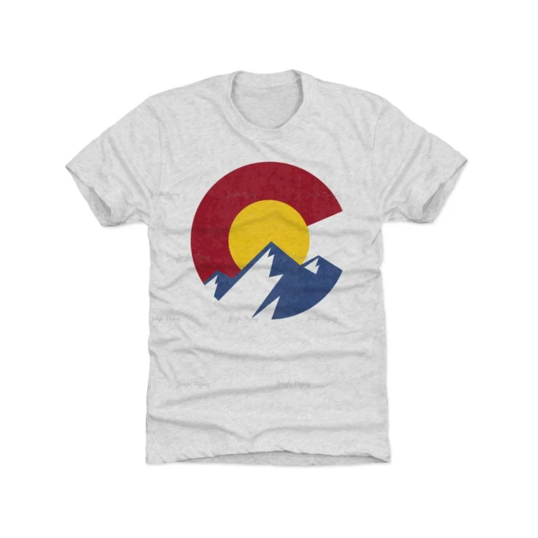 Maglietta Premium Da Uomo Colorado Lifestyle Colorado Flag Mountain Tee