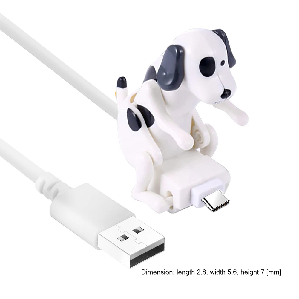 재미있는 험핑 강아지 모양 고속 충전기 마이크로 USB 케이블 타입-C 충전 데이터 케이블 (안드로이드 폰용 충전기 액세서리, 스트레스 해소 장난감)