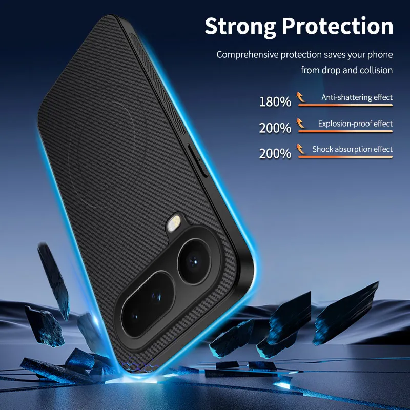 Magnetic Luxury Stripe Silicone PU Leather Case with MagSafe Compatibility