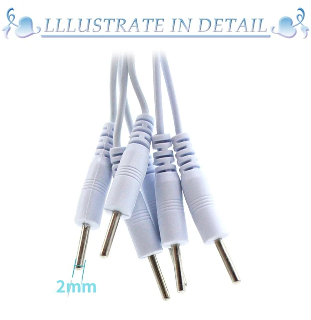 2.5/3.5mm 2 /4 Pin Electrode Cable Electrotherapy Electrode Lead Wires for Acupuncture Muscle Stimulator Therapy Massager 3