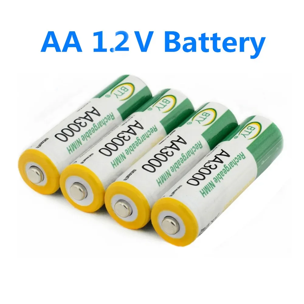 

2024 New 100% 1.2V rechargeable battery 1.2V AA 3000mAh nickel hydrogen battery, used for toys, cameras, microphones