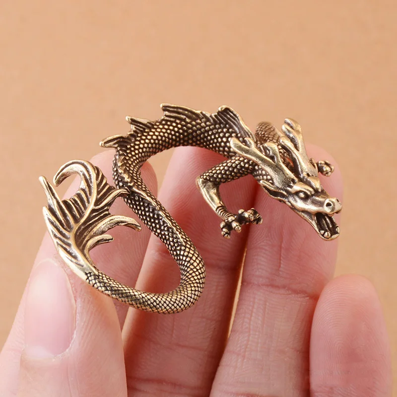 

Однотонная маленькая статуя дракона, настольное украшение, статуэтка зверя, ретро, домашние украшения по фэн-шуй, поделки