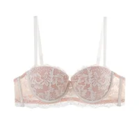 Soutien-gorge en dentelle à armatures pour femmes, sous-vêtements floraux, soutien-gorge push-up, soutien-gorge confortable, soutien-gorge demi-tasse, lingerie sexy, bonnet 1/2 6