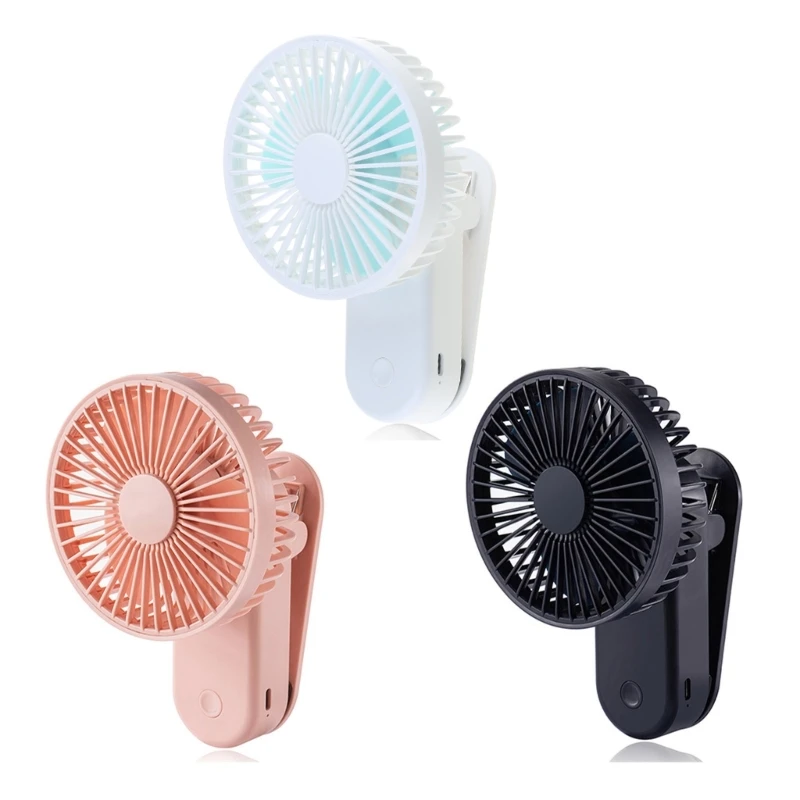 Clip USB Fan 90&deg;Rotation Mini Desk Fan USB Rechargeable Cooling B0KA