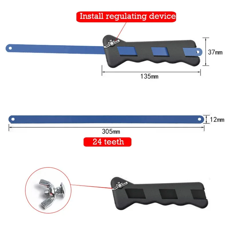 Mini Metal Hacksaw Plastic Handle Adustable Portable Hand Saw Sawing PVC Pipe Wood Carpentry Tool Accessories 1Pc hand saw