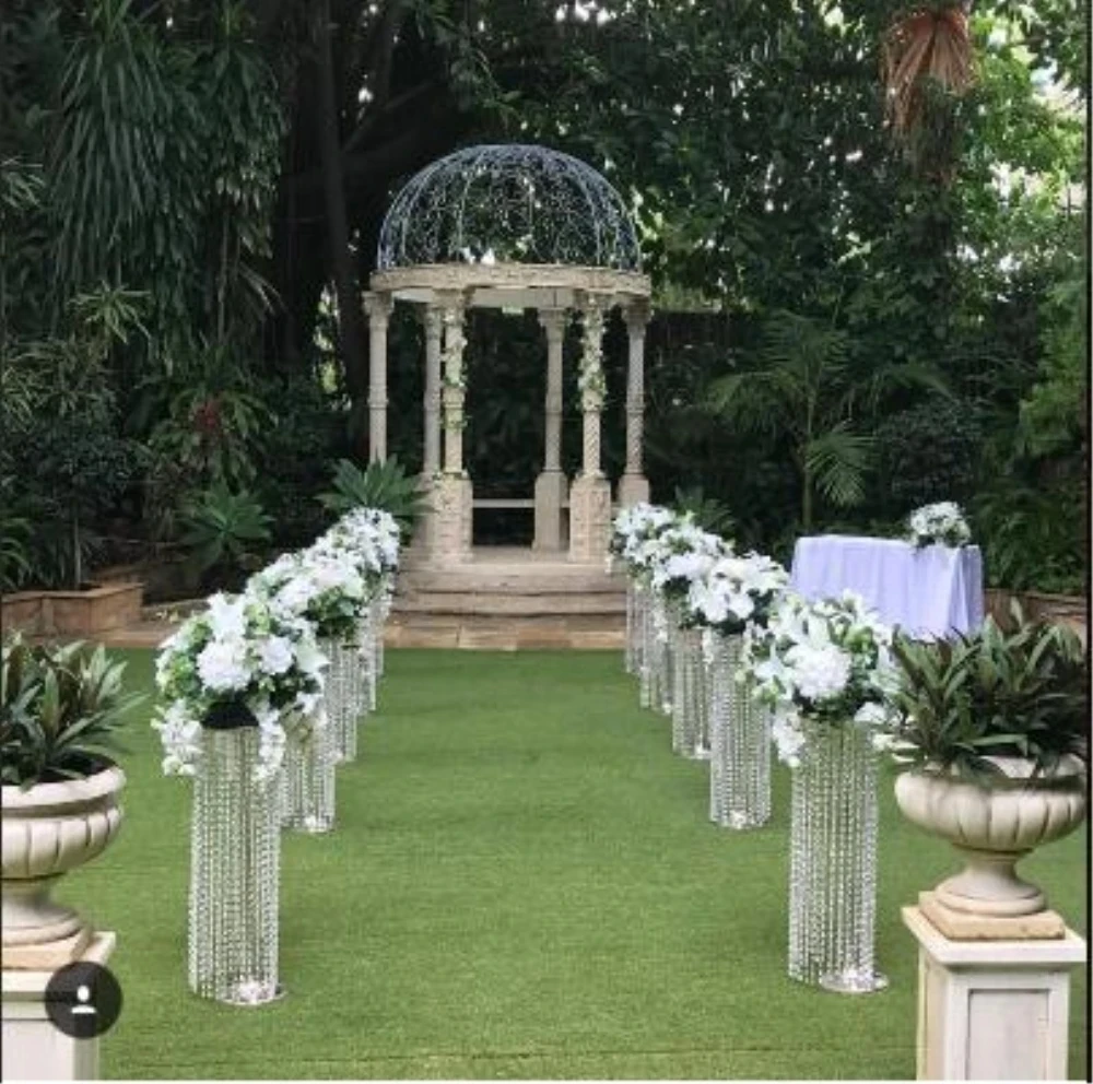 

4 PCS 110CM Diameter Crystal Wedding Road Lead Acrylic Centerpiece For Event Party Decoration
