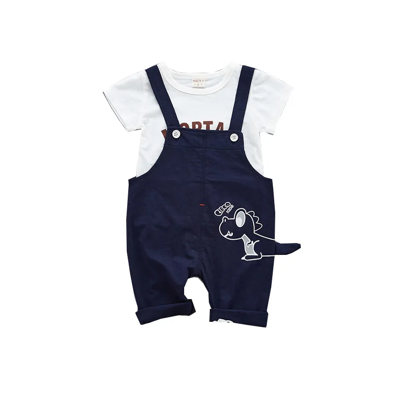 Summer Toddler Baby Boys Clothes Short Sleeve Cotton T-shirt& Overalls For Infant Boy Casual Clothing Costume Kids Tracksuit kids clothing set kids t shirt