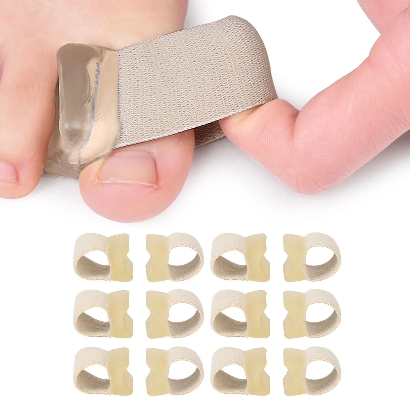 

10 Pair Toe Separator Elastic Prevent Rubbing Pressure Relief Big Toe Straightener Spacer for Overlapping Toe Hammertoe