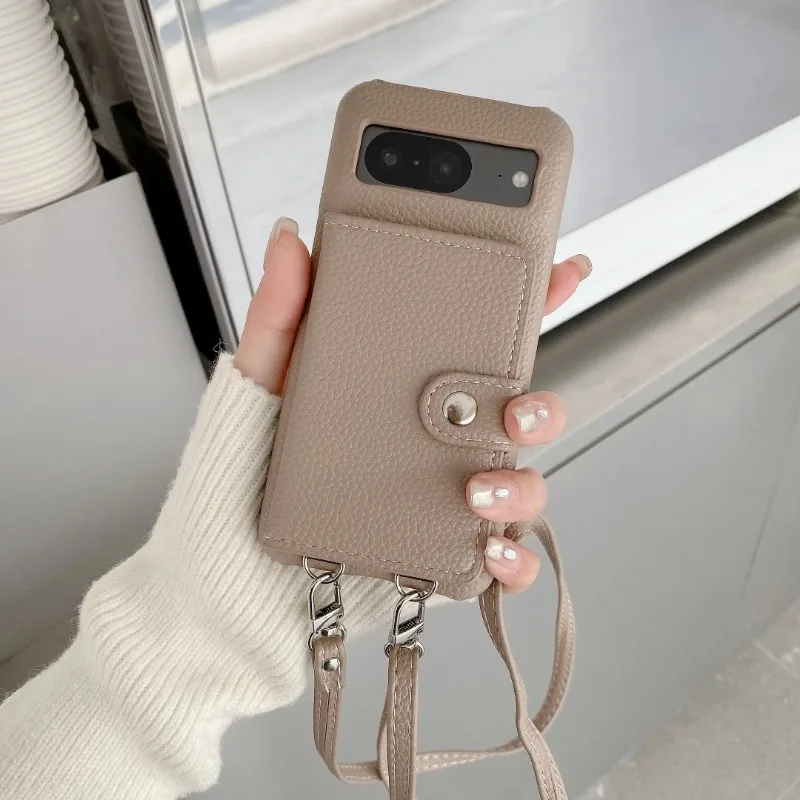 Premium PU Leather Crossbody Flip Wallet with Card Holder - Shockproof Phone Case Cover