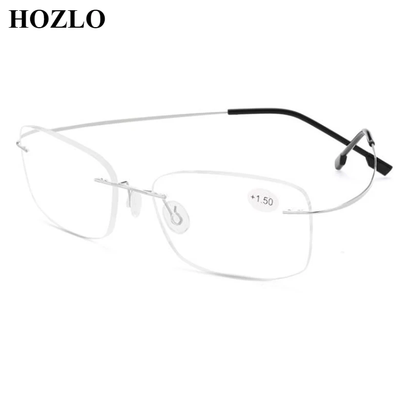 

Ultralight Rimless Memory Titanium Reading Glasses for Women Men Screwsless Business Hyperopia Eyeglasses Magnifier +1.0~+4.0