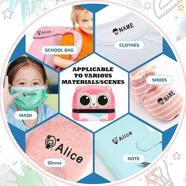 Cartoon Animal Name Stamp Paints Personal Student Child Baby Engraved Waterproof Non-fading Kindergarten Clothing Name Seal 6