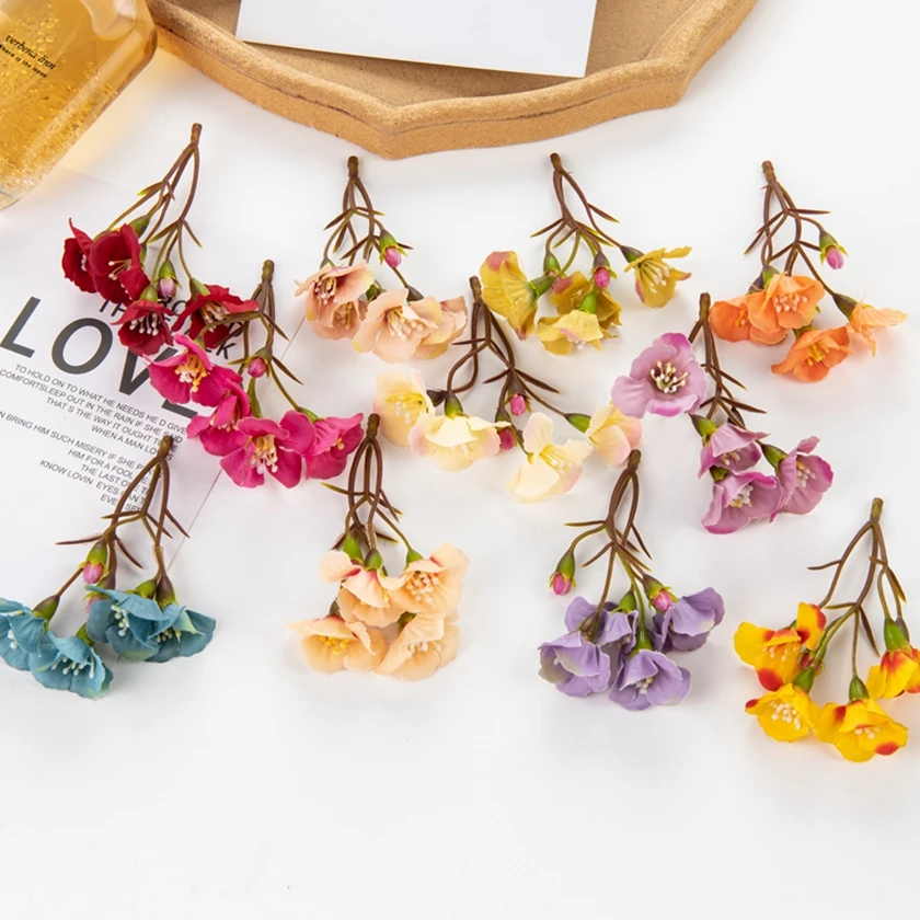 100 Stück künstliche Blumen nach Hause Weihnachts feier Seide Hortensie Dekoration DIY Süßwaren Box Hochzeit Braut strauß Zubehör