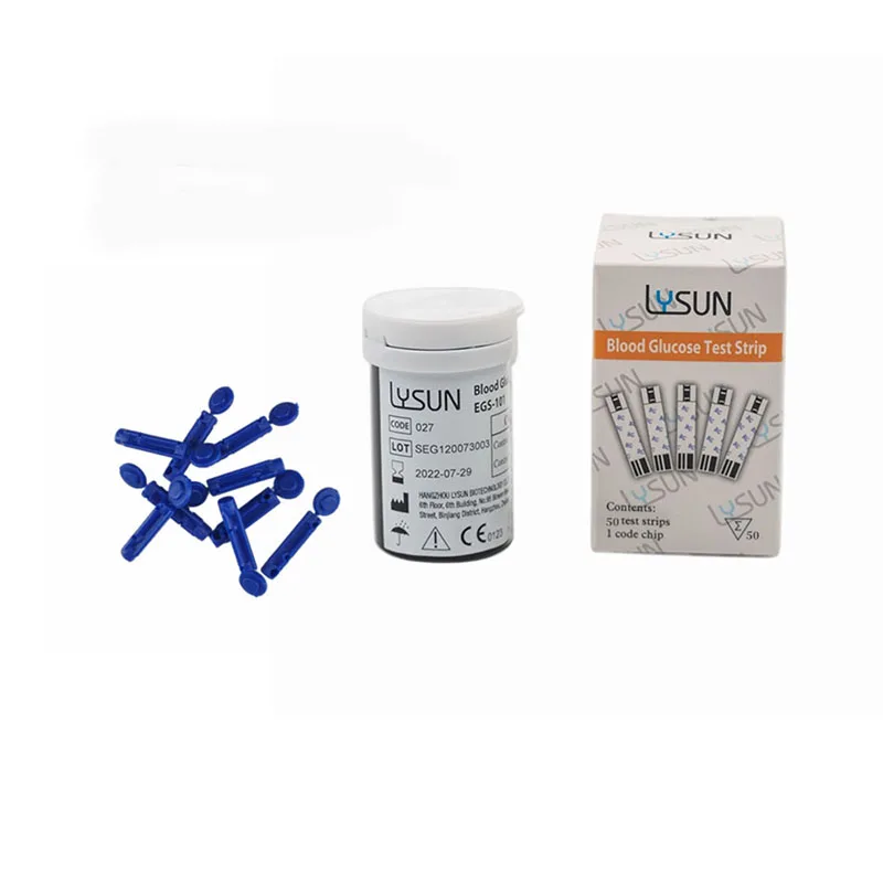 (50/100/200pcs for BGM-101/BGM-102/GUM-101) Lysun Blood Glucose Test Strips and Lancets for Diabetes Tester