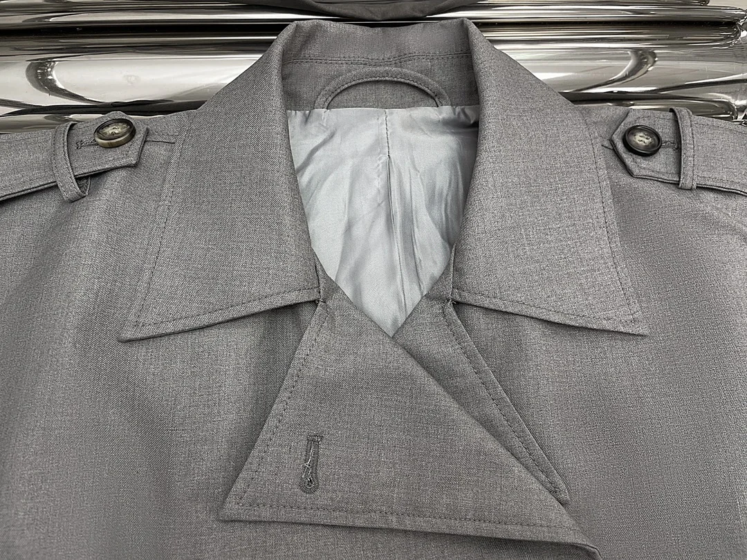

Stylish minimalist belted trench coat