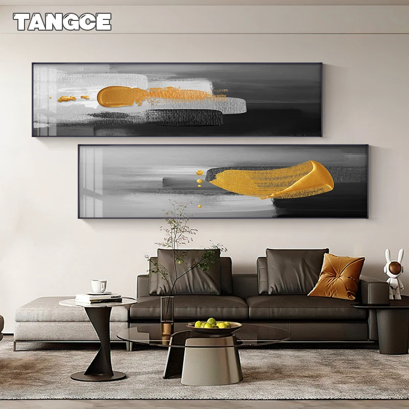 

Abstract Black Gold Paint Canvas Painting Modern Abstract Printing Art Poster Print Living Room Bedroom Luxury Wall Art Decor