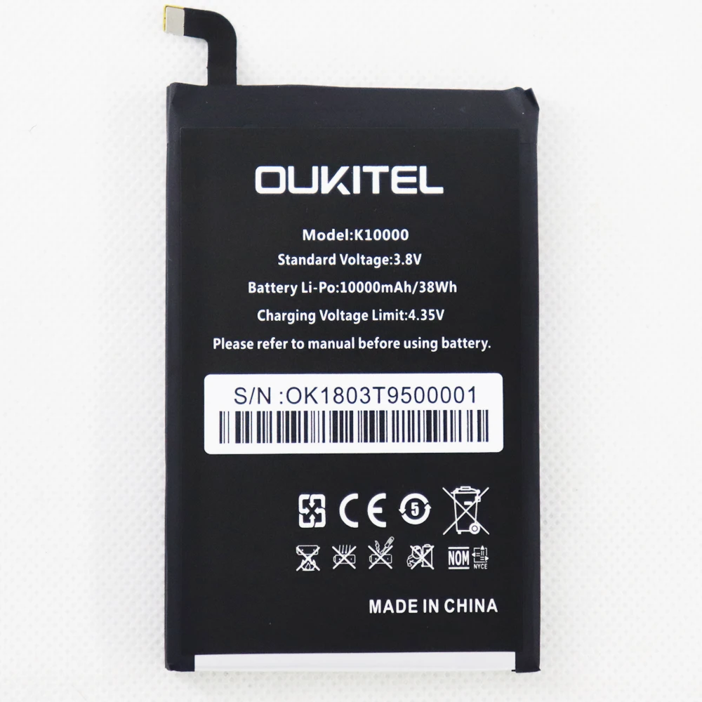 

ISUNOO Phone Battery For Oukitel K10000 T95W High Capacity 10000MAH Built-in Battery