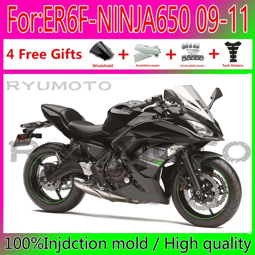 

Motorcycle Injection Mold Fairings Kit For Kawasaki ninja 2009 2011 ABS ninja 650 2009-2011 ABS Ninja650 Fairing black