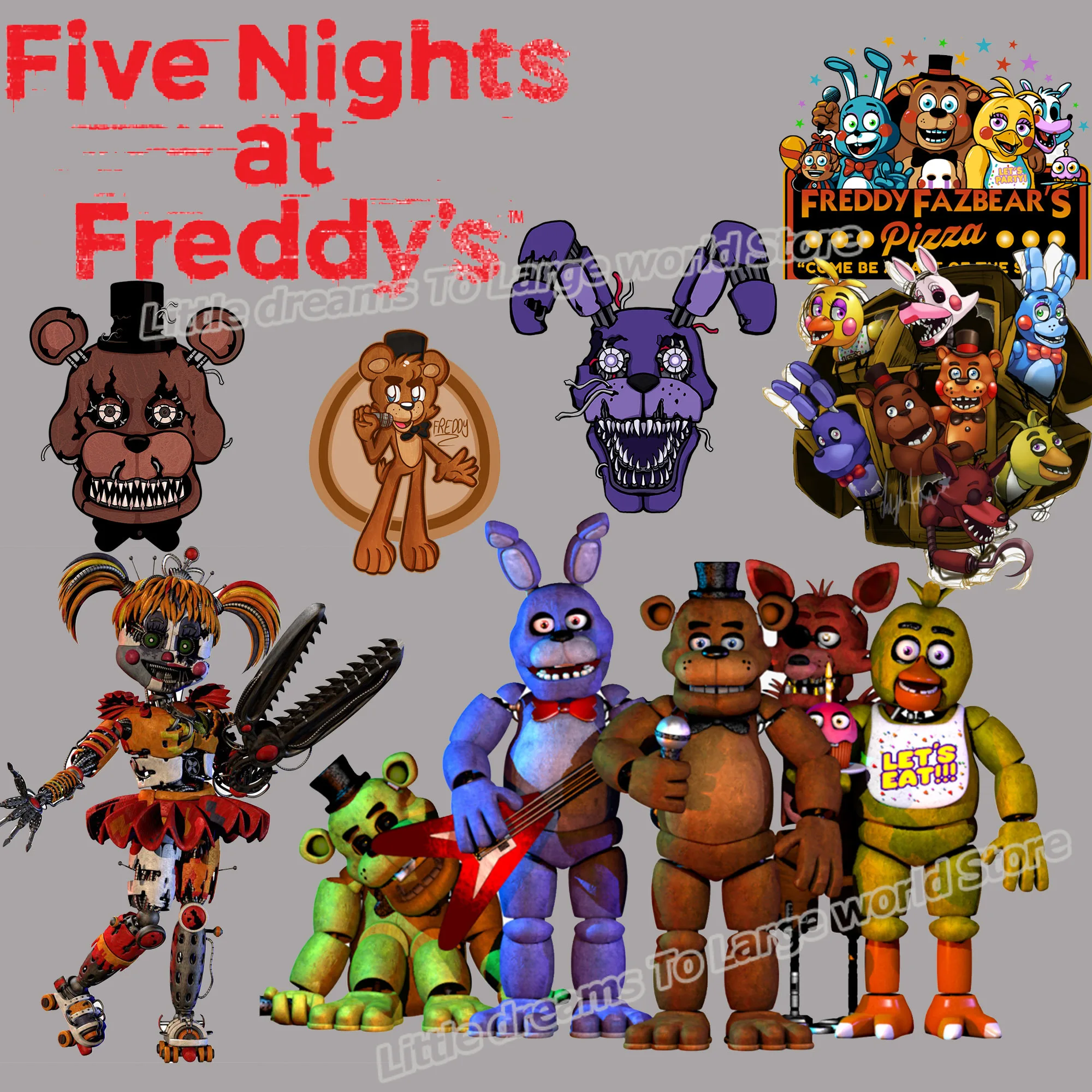 Compre Fnaf Lolbit Por favor, fique cinco noites na irmã de Freddy  Localização Ult Transferências de ferro para roupas Bolsa de camisetas  Adesivos de transferência de calor Ferro em remendos barato —