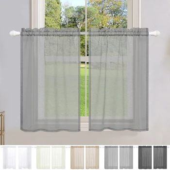 Waterproof Sheer Voile Café Curtains 1