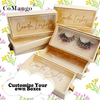 Wholesale Eyelashes Box Package Chololate Boxes  Packaging Print Logo Faux Cils Mink Eyelashes Magnetic Drawer Case Bulk Vendors 2