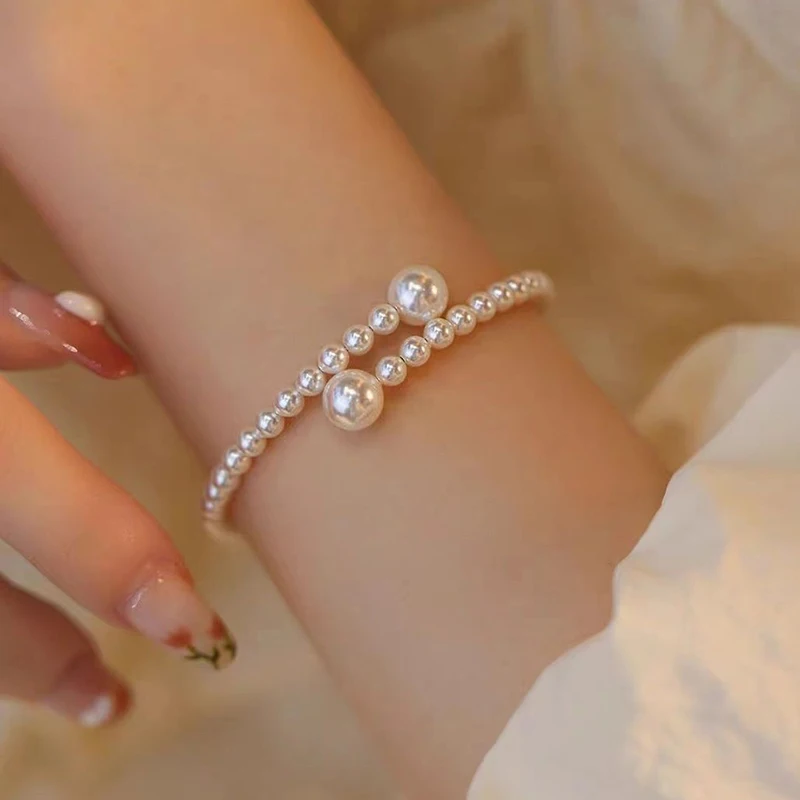 pulseira-de-p-rola-de-imita-o-para-as-mulheres-pulseira-de-p-rola-estic