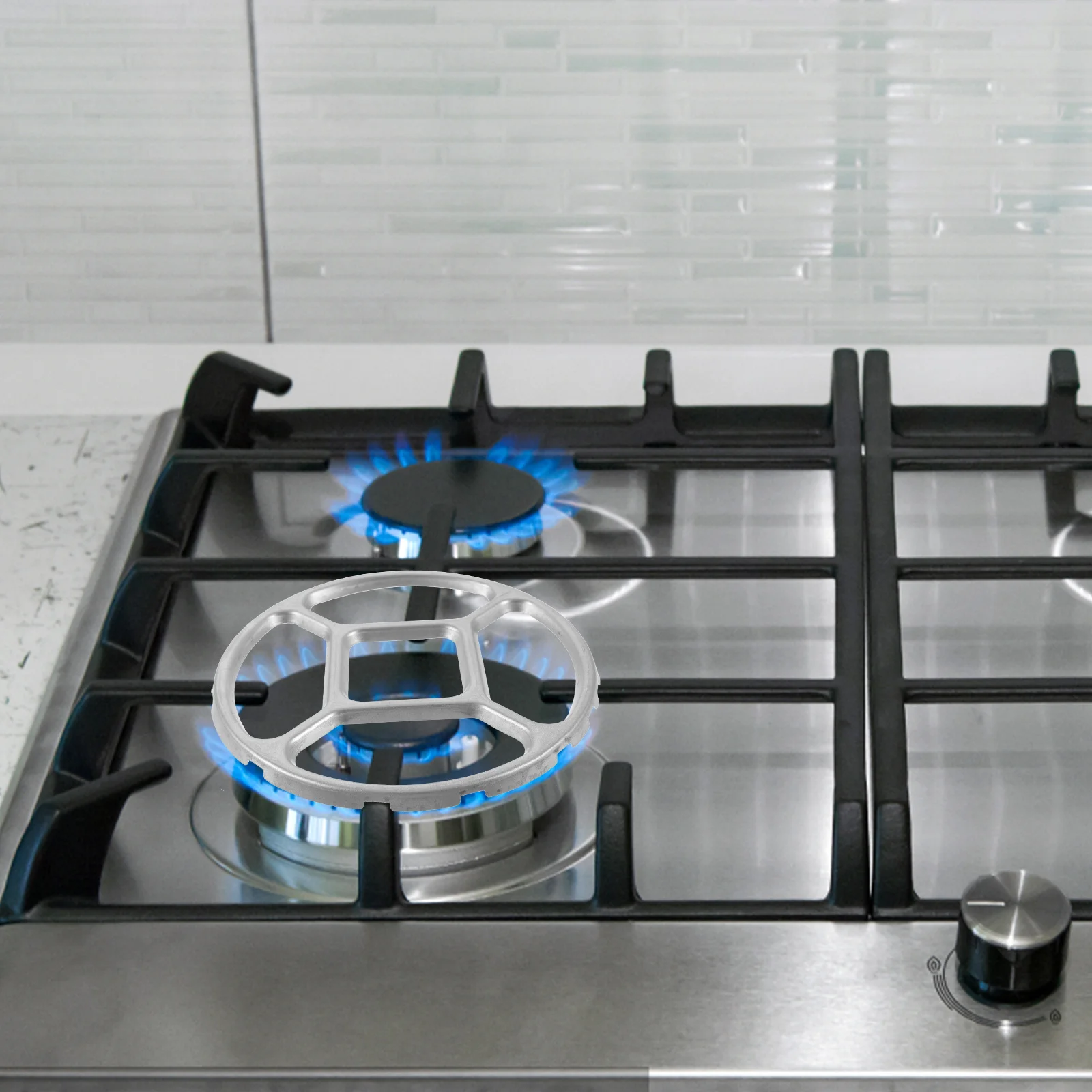 Wok Support Rack Wok Pan Support Rack Small Stove Pot Burners Wok Rack Auxiliary Support Gas Round Bottom Stand Alloy Rings Grill Top 15.4cm