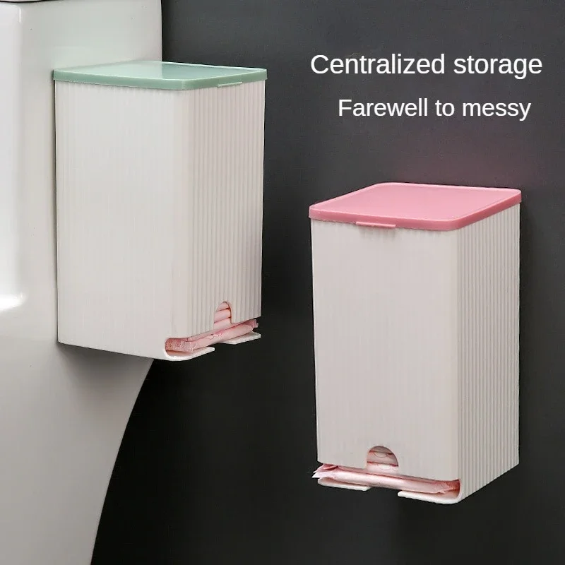 Wall-Mounted Waterproof Bathroom Organizer Versatile Dustproof Sanitary Napkin & Craft Storage Box bathroom organizer shelf