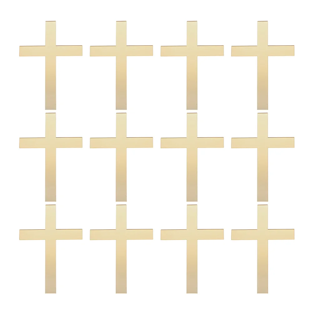 

12 Pcs Cross Cake Topper First Communion Baptism Ornament Acrylic Cupcake Toppers Baby Decor