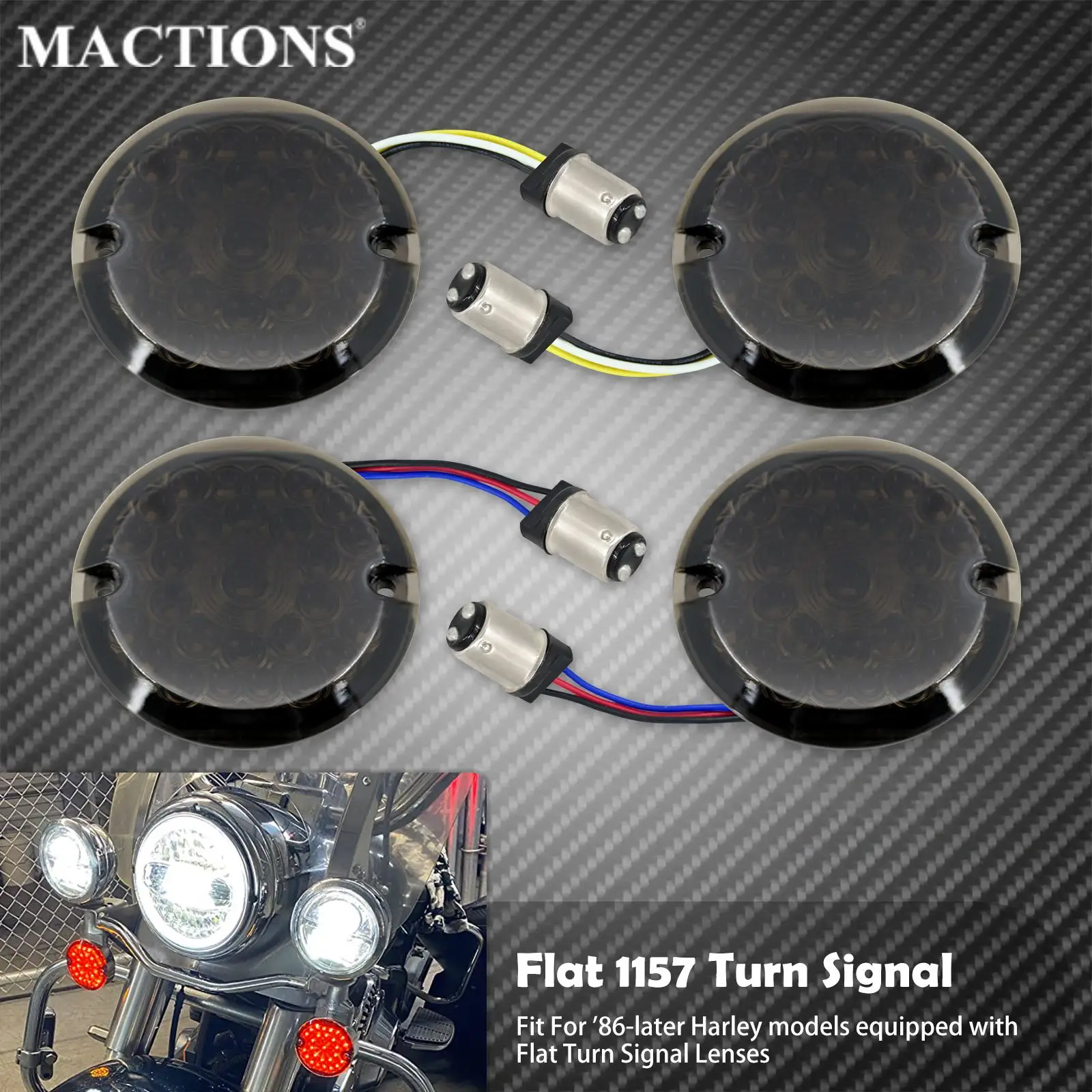 ZYTC 3 1/4" LED Turn Signals Flat Style Front 1157 LED Turn Signal Kit For Harley In | Whizz Turn Signal Assemblies & Lenses - Foto 5