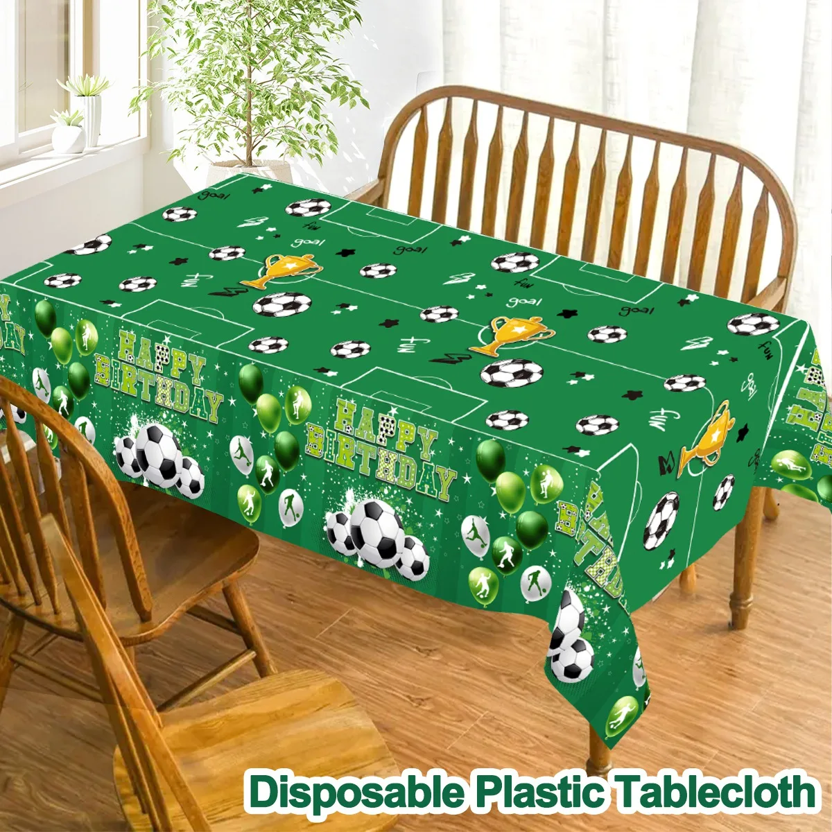 Soccer Tablecloth Sport Birthday Table Cover Football Birthday Decorations Plastic Sport Theme Party Decor Party Supplies 4