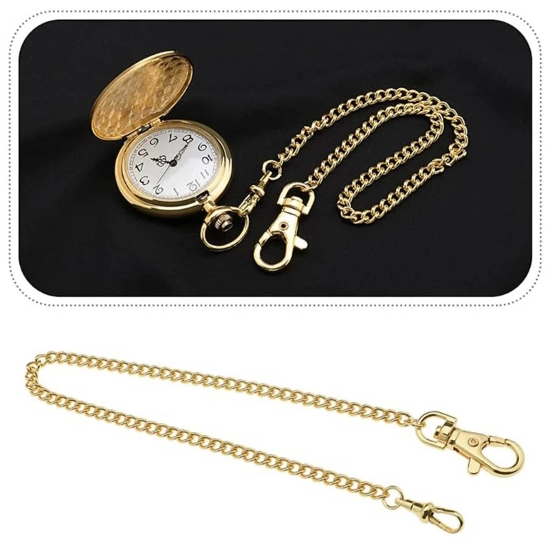1PCS 36cm Vintage Alloy Pocket Watch Chain For Antique Quartz Women Men watch parts pocket watch chain