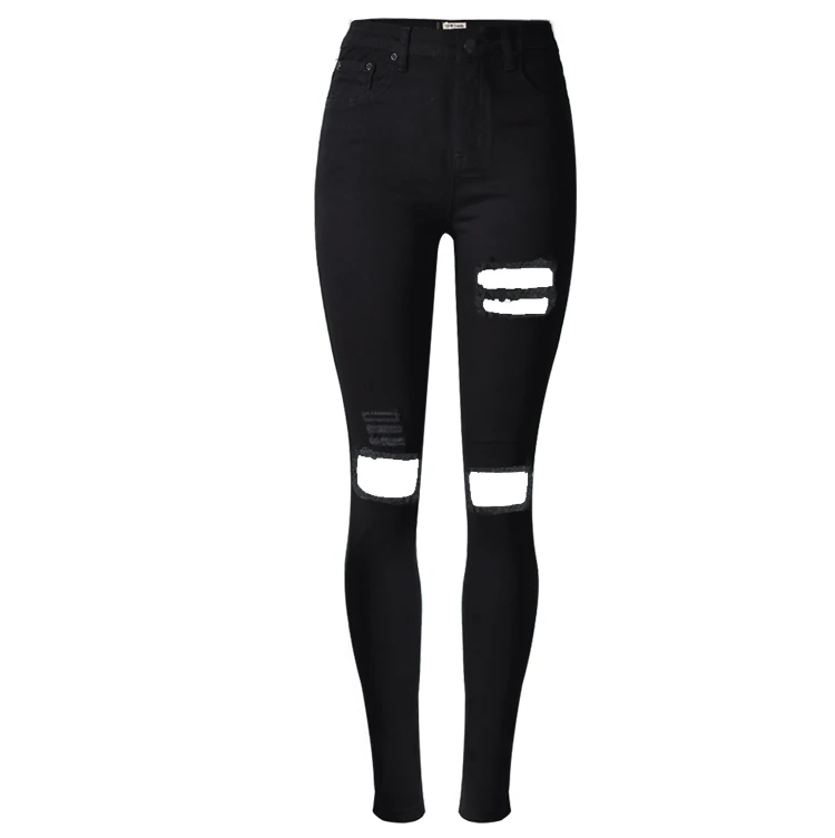 hollister jeans High Waist Denim Pants Women Hole Ripped Jeans Women Slim Fit Skinny Black Pencil Pant Fashion Streetwear Denim Trousers Women amiri jeans