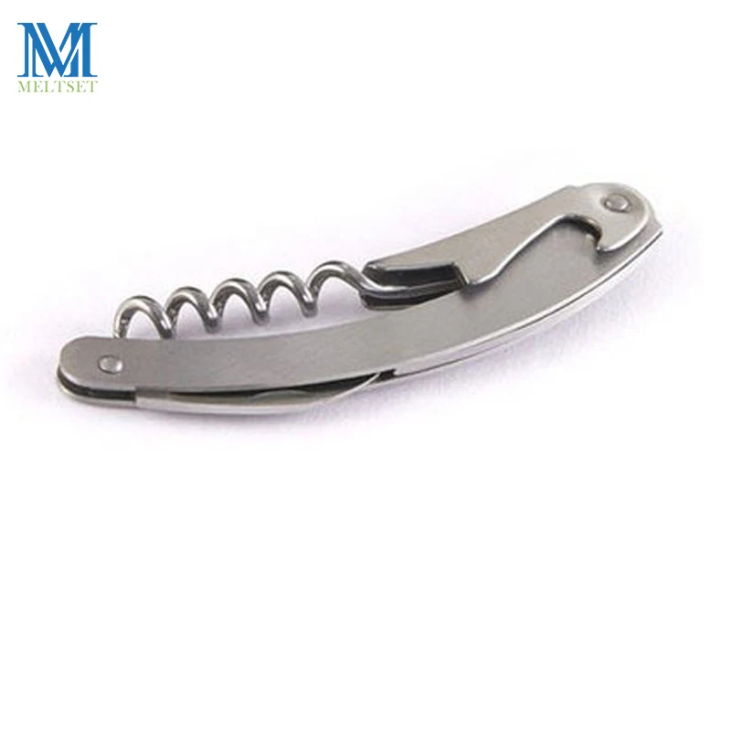 Meltset Professional Wine Opener Stainless Steel Portable Screw Corkscrew Wine Bottle Opener With Folding Knife