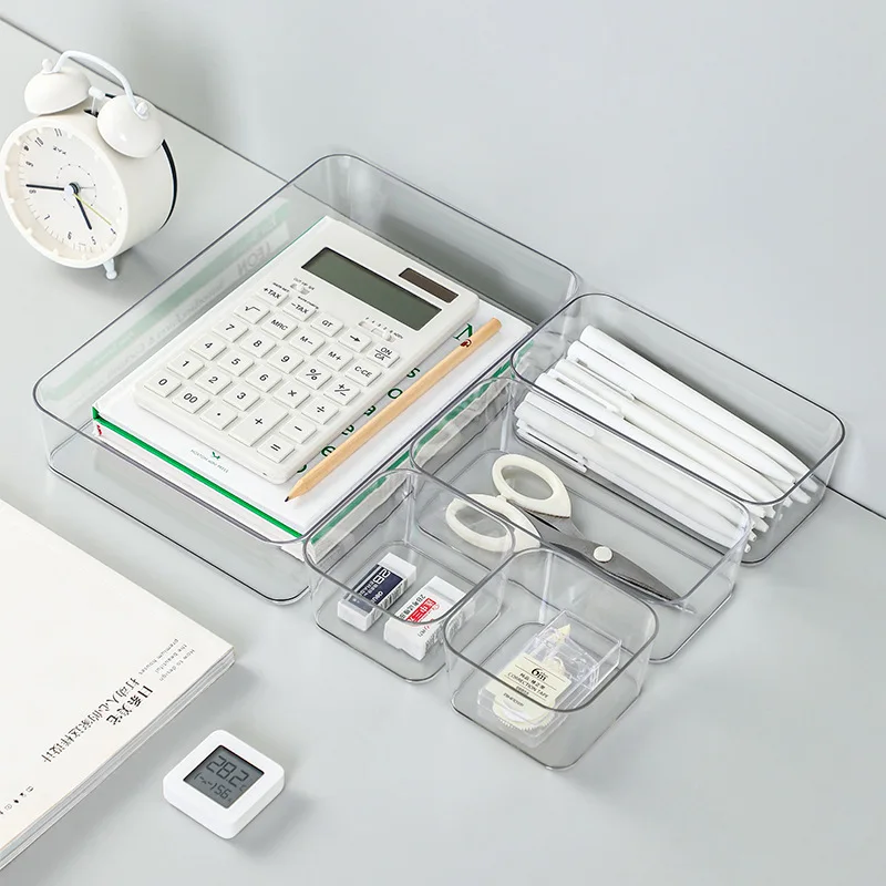 Description Picture 4 of itemTransparent Box Storage Organizer Desk Plastic Storage Box Container Drawer Organizer Table Jewelry Box Makeup Organizer Boxes