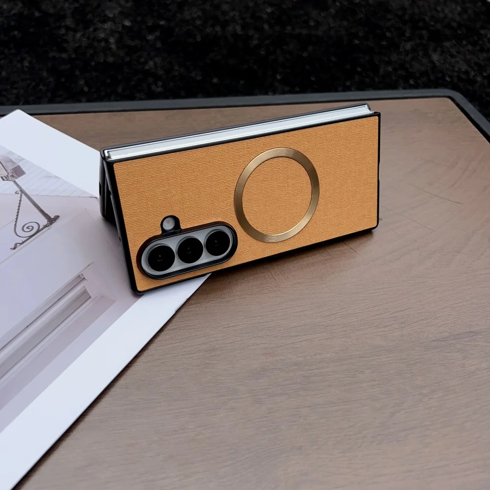 Luxury Fabric Cloth Magnetic Wireless Charging Shockproof Ultra Slim Cover