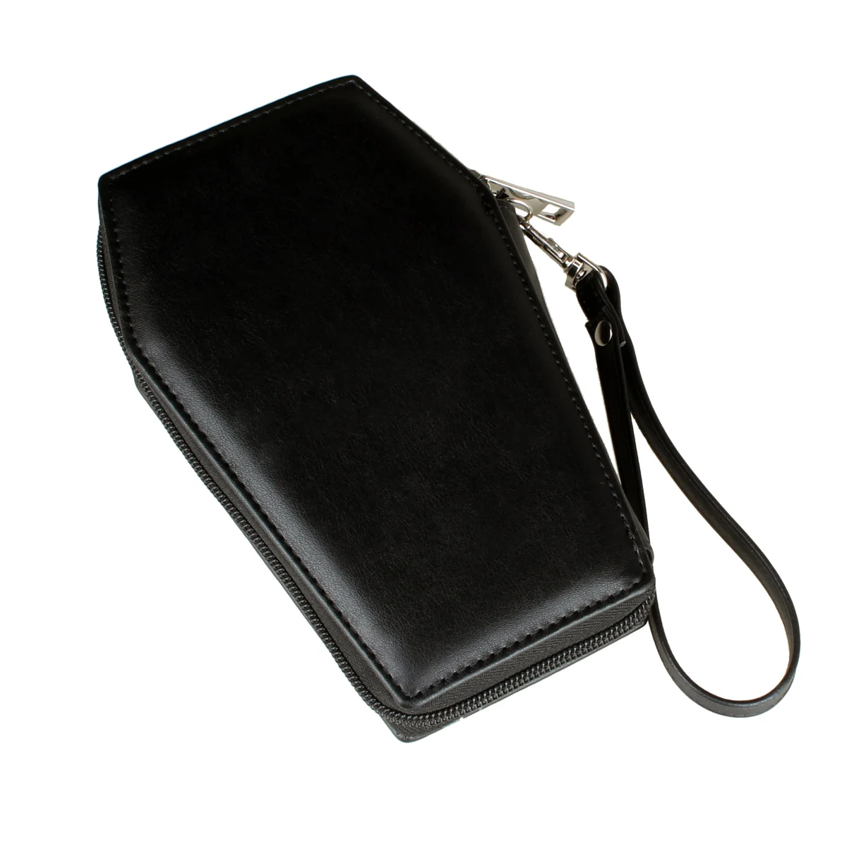 Halloween Gift, High Quality Coffin Shaped Zipper Wallet, Bat Spider Snake Rose Printed Personalized Card Clip Wallet